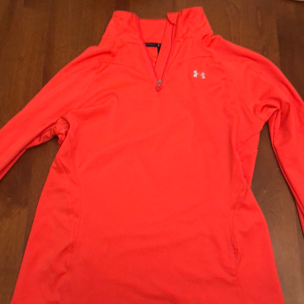 Neon orange/pink underarmour quarter zip